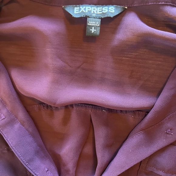 Express sheer purple button up 💜 - Picture 2 of 3
